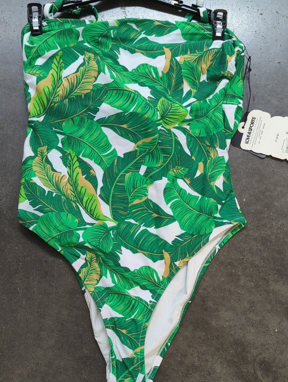Green Tropical Leaf One-Piece Swimsuit for Kids